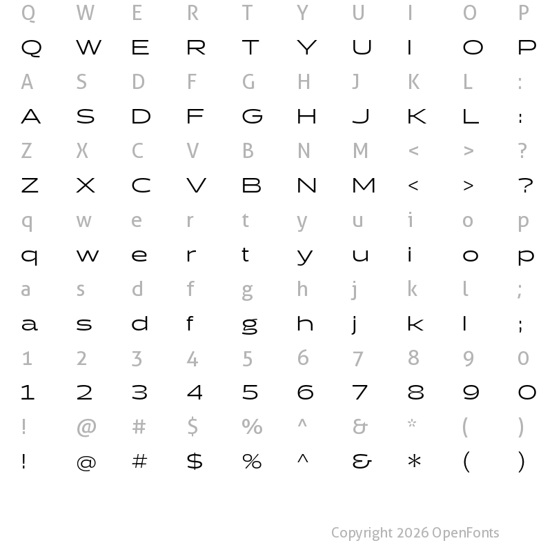 Character Map of Halogen Regular