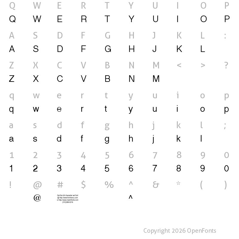Character Map of Halotique Tryout Regular