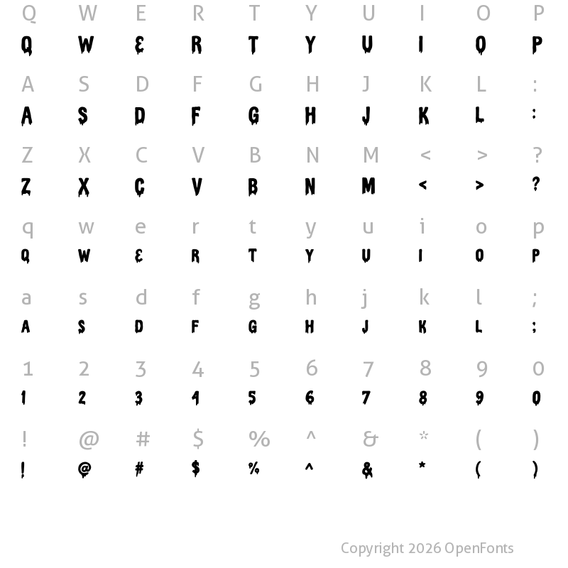 Character Map of Haluween Regular