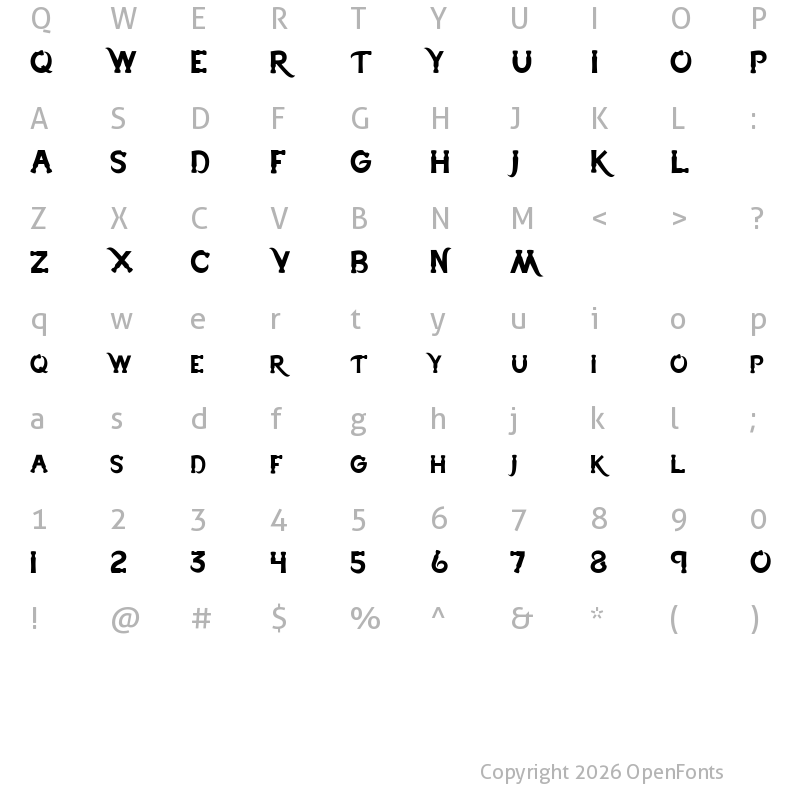 Character Map of Hammerhead Regular