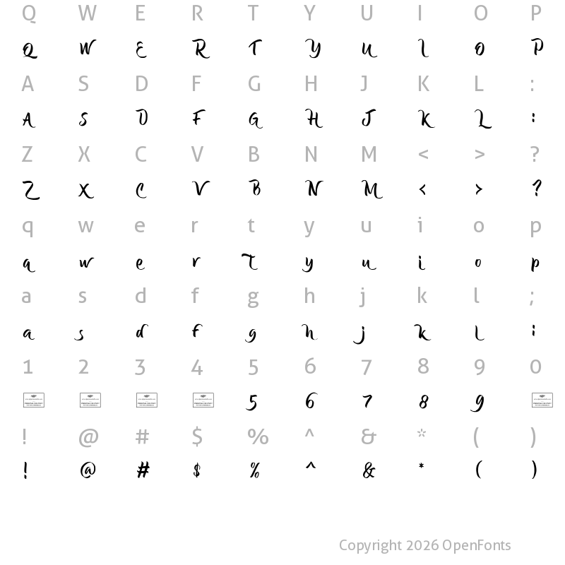 Character Map of Hammond Free Regular