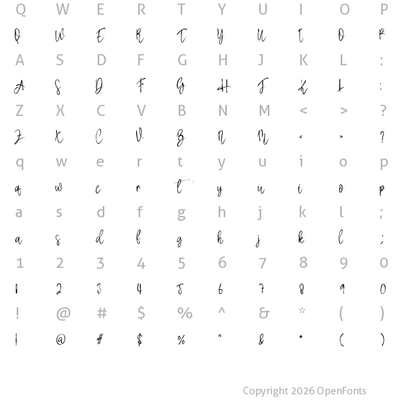 Character Map of Hamster Signature Regular