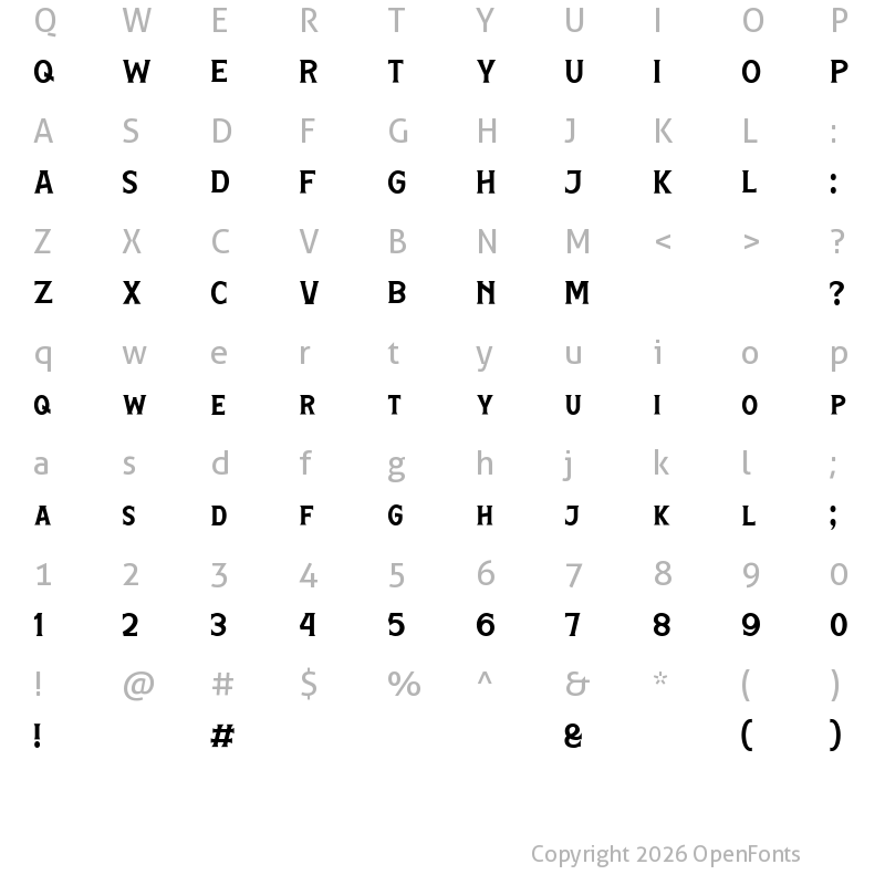 Character Map of Hamston Regular