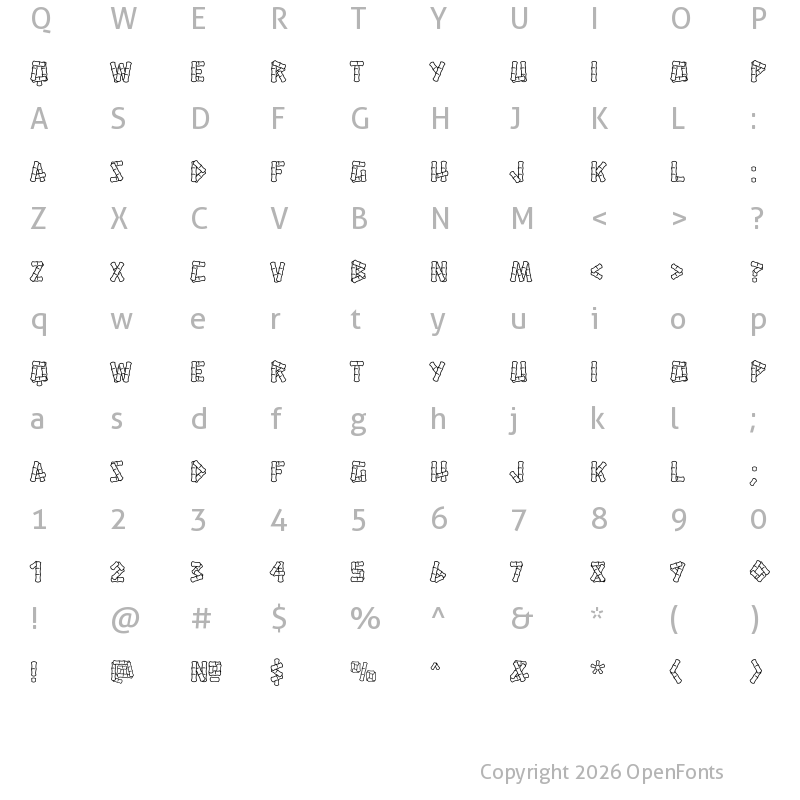 Character Map of Hanalei Regular