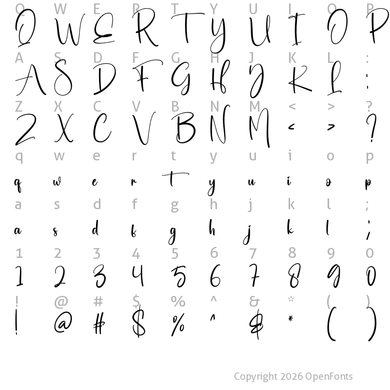 Character Map of Handiwork Regular