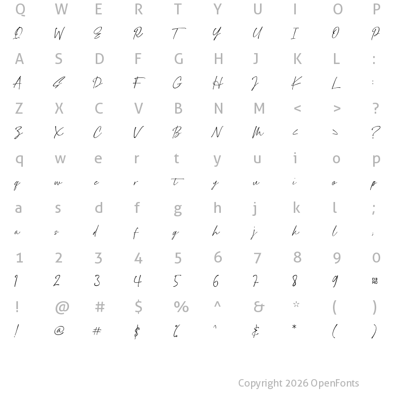 Character Map of Handletters_Demo Regular