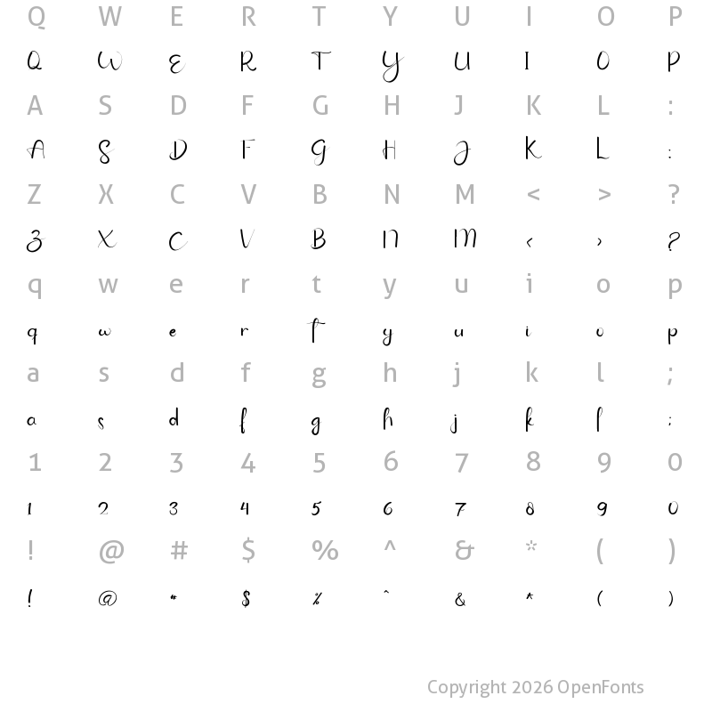 Character Map of Handmade Farmhouse Regular