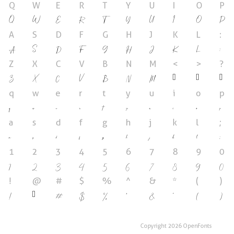 Character Map of Handsome Boys Regular