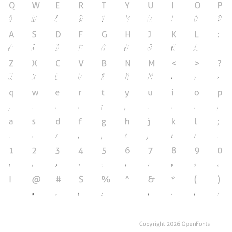 Character Map of Handsome Tailor Regular