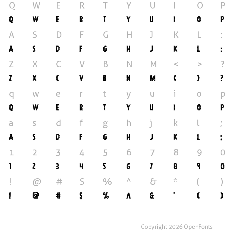 Character Map of Hanging Tree Regular