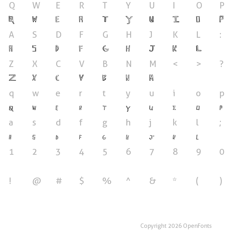 Character Map of Happy Caps Regular