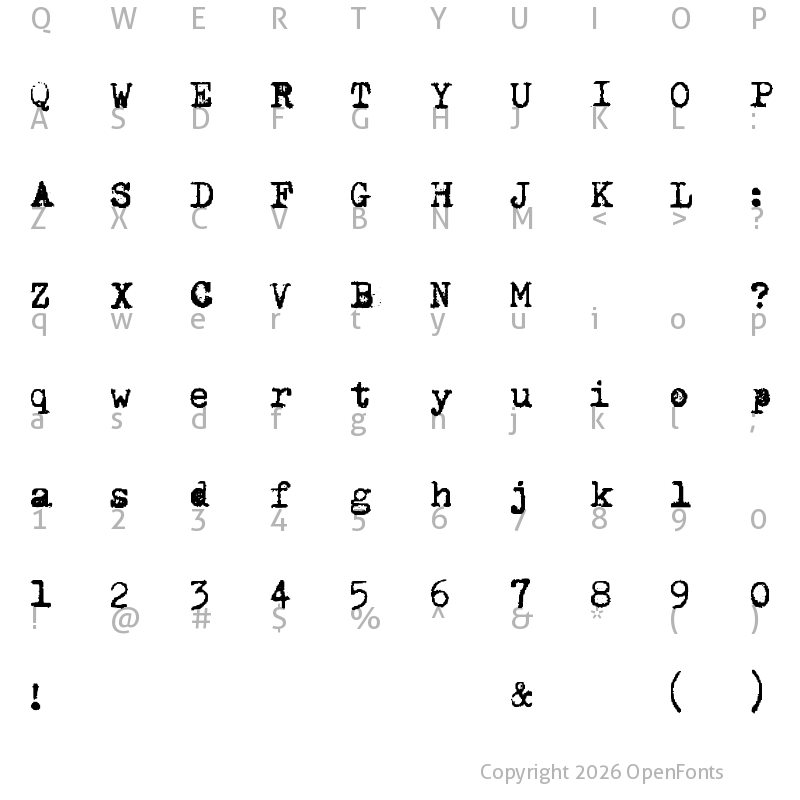 Character Map of Happy Days Regular