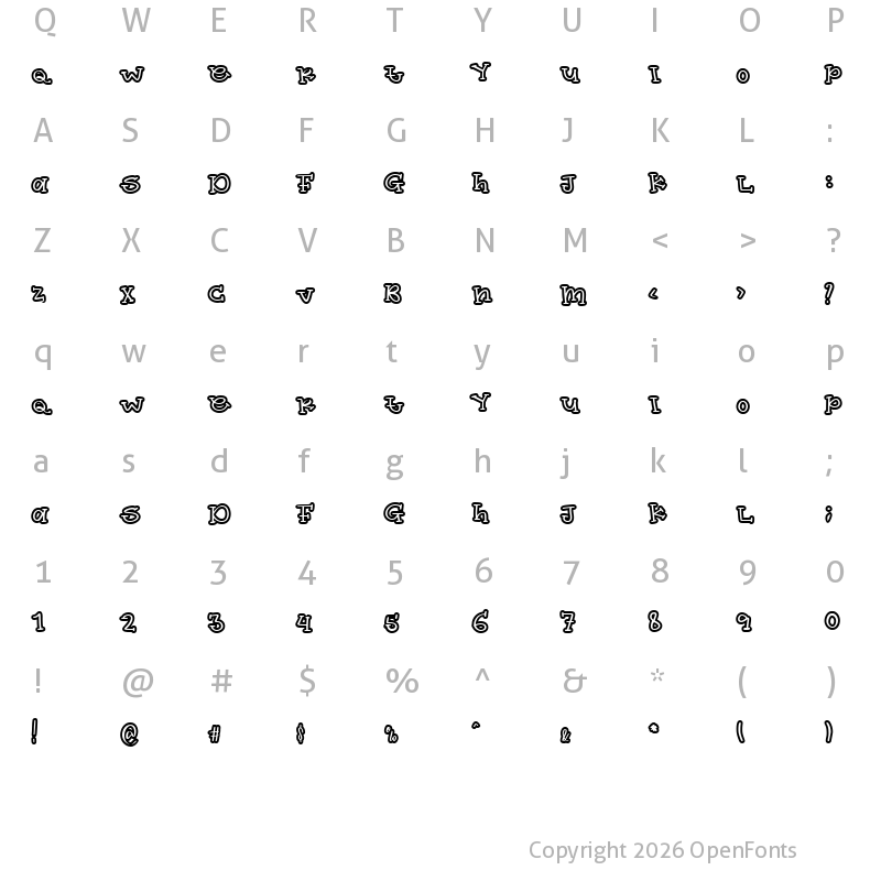 Character Map of Happy Easter Egg Regular