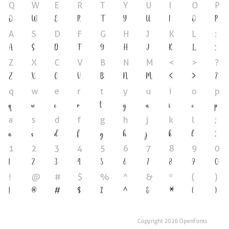 Character Map of Happy Holliday Regular