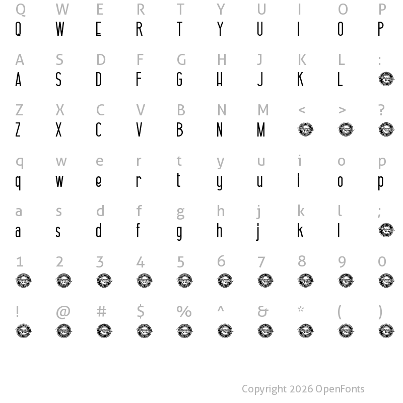 Character Map of Happy Married Script