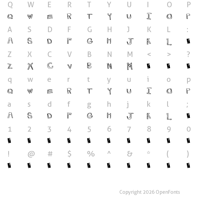 Character Map of HappyLines Regular
