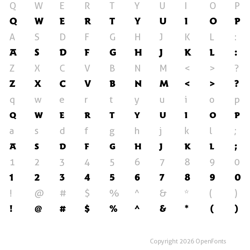 Character Map of Harri ExtraBold