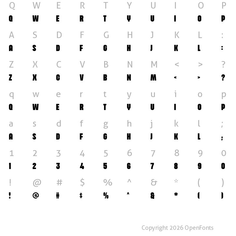 Character Map of Hartone Softed Regular