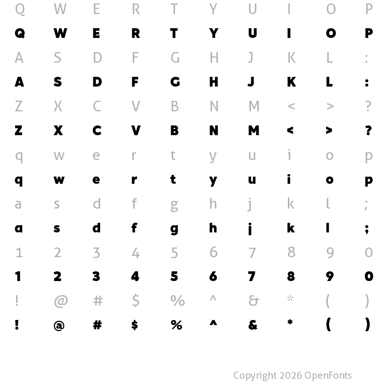Character Map of Hartwell Alt Heavy