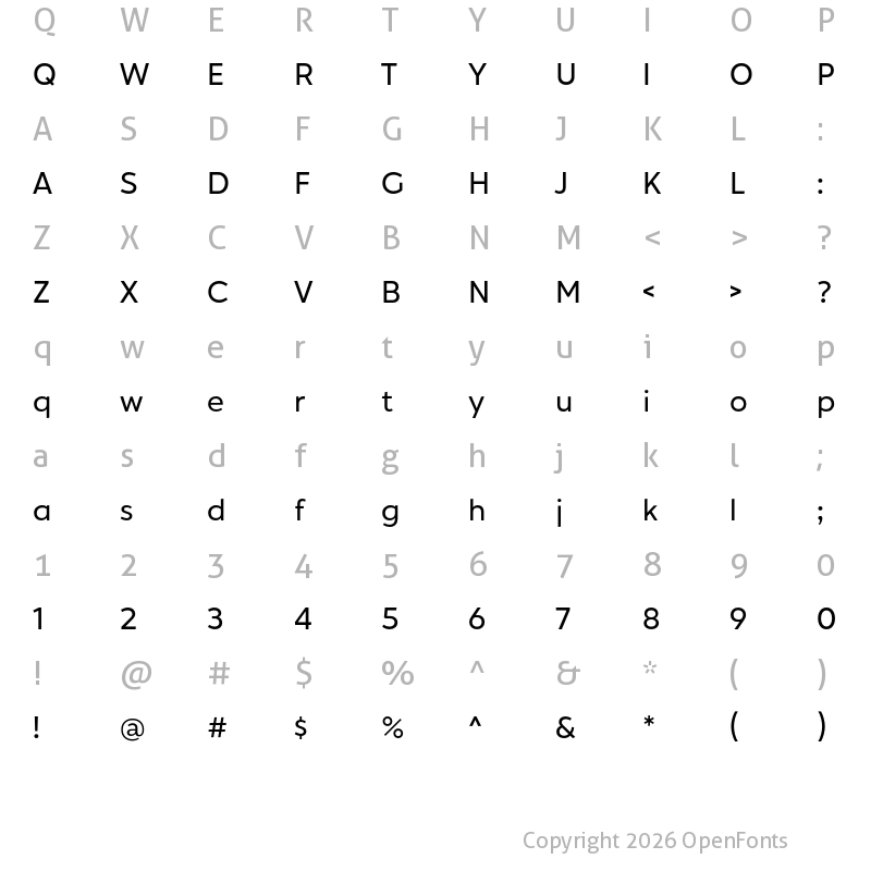 Character Map of Hartwell Alt Medium