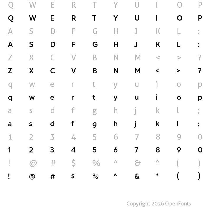 Character Map of Hartwell Semibold