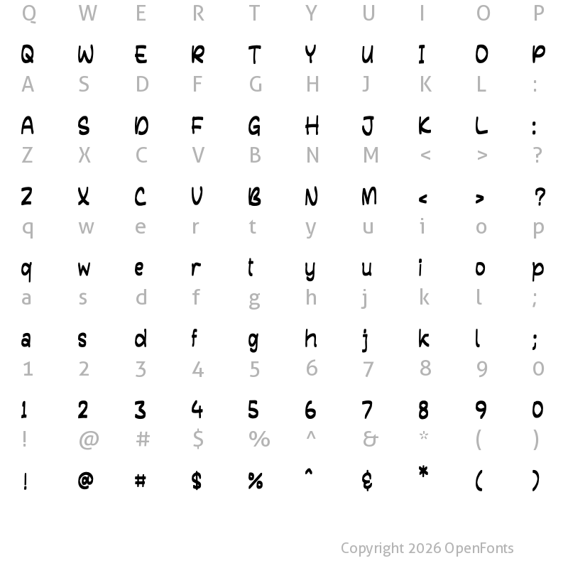 Character Map of HARVEST COWBOY Regular