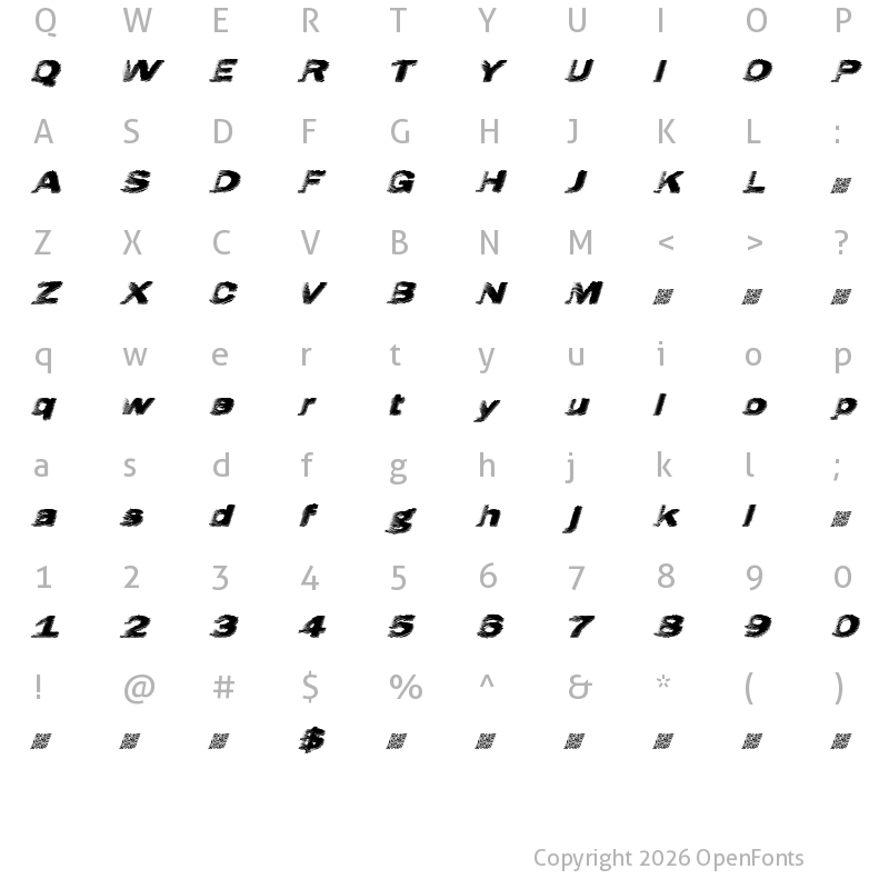 Character Map of Hatch Regular