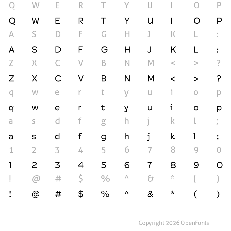 Character Map of Hatch Sans Regular
