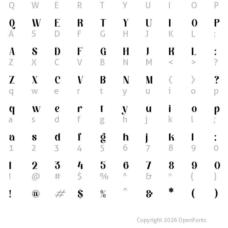 Character Map of Hatcher Regular