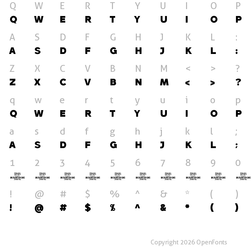 Character Map of Hatsch Sans PERSONAL USE ONLY Regular