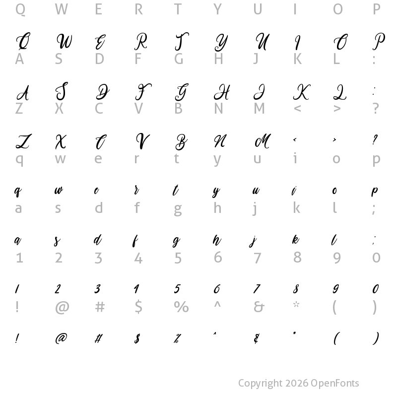Character Map of Havana Personal Use Only Regular