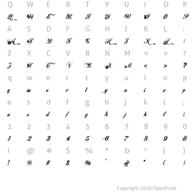 Character Map of Hawaii Lover Regular