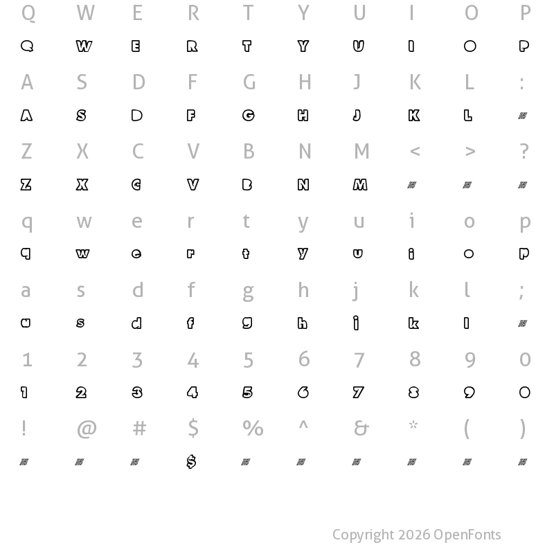 Character Map of HawtComix Regular