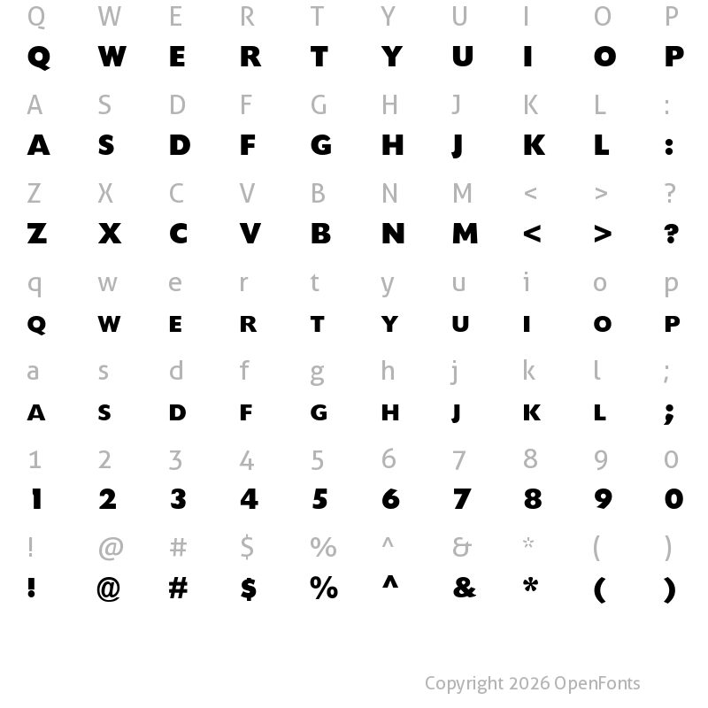 Character Map of HeadlineNEWS Regular