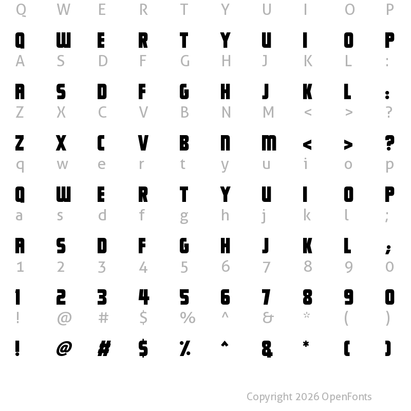 Character Map of Headliner Regular