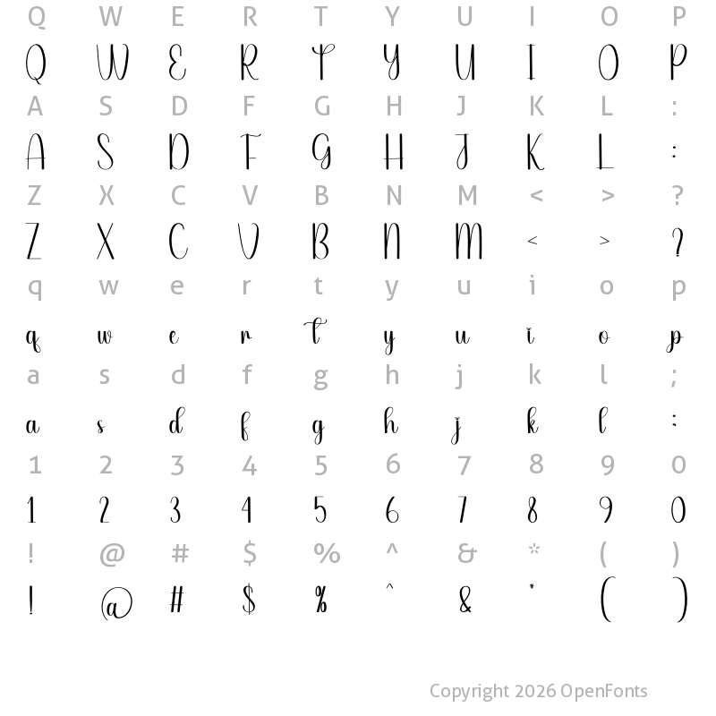 Character Map of Healing Regular