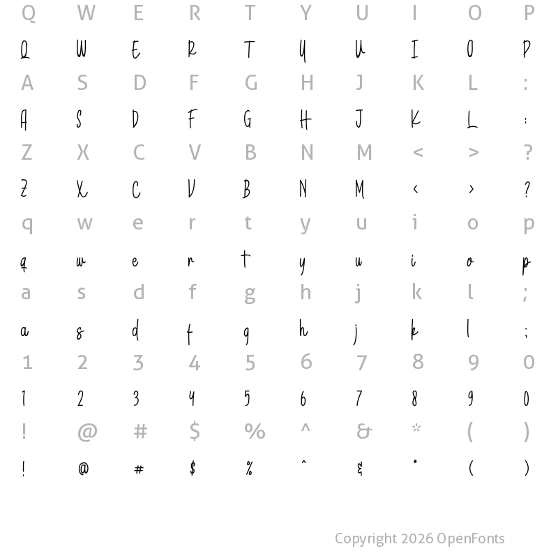 Character Map of Heart Bullet Regular
