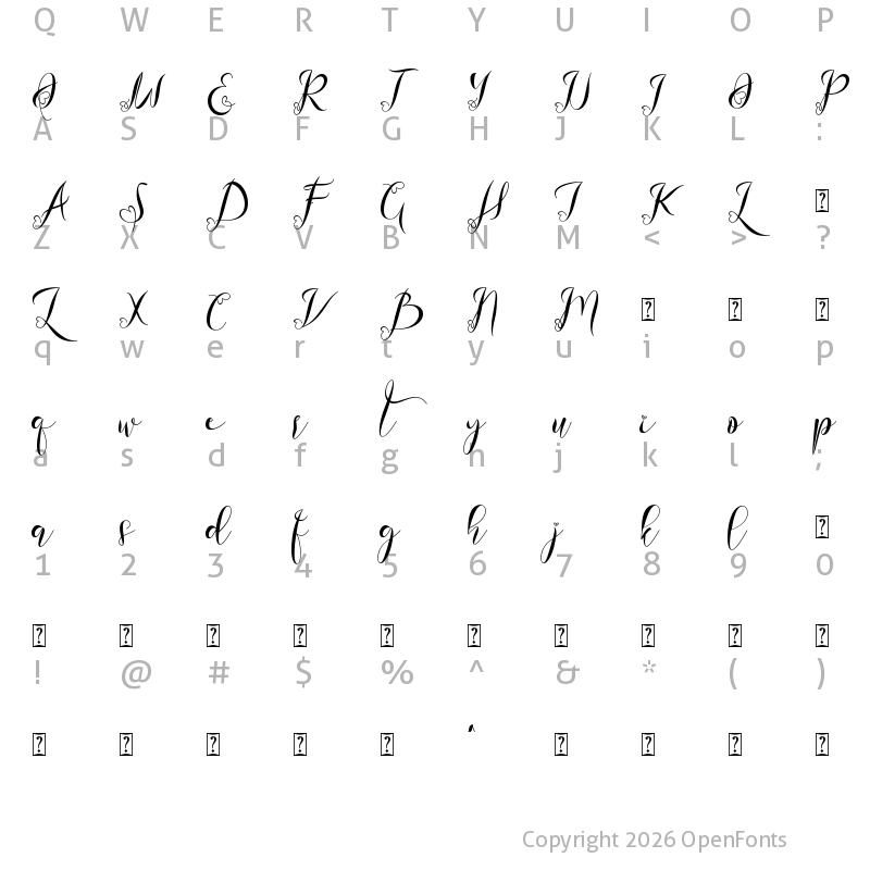 Character Map of Heart Mother Regular