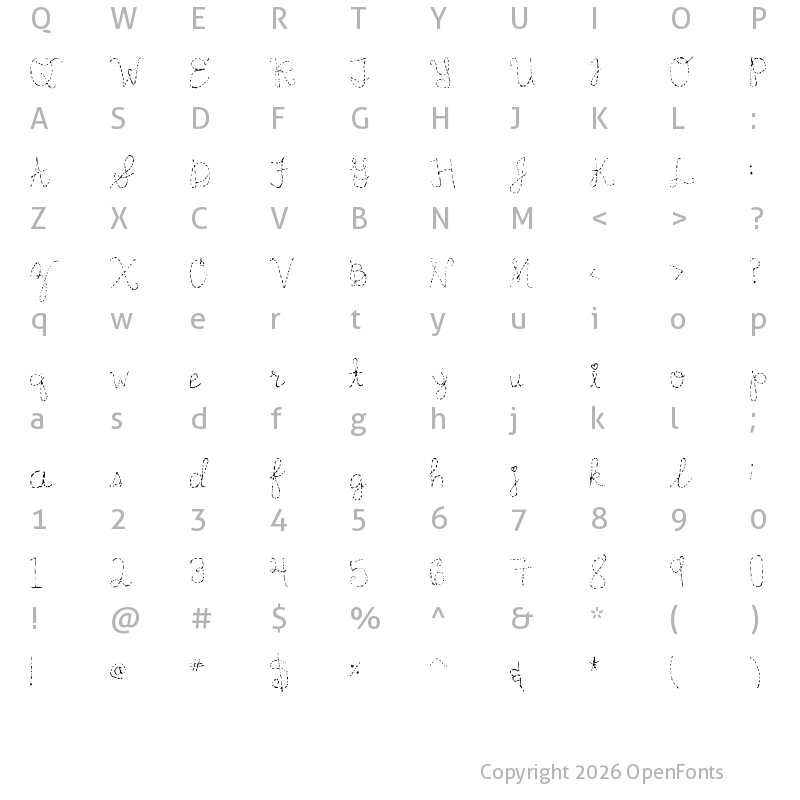 Character Map of heart Regular