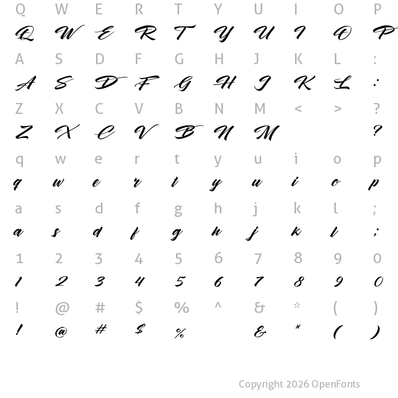 Character Map of Heartbeat Regular
