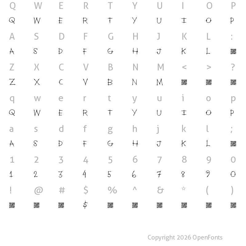 Character Map of HeavenGate Regular