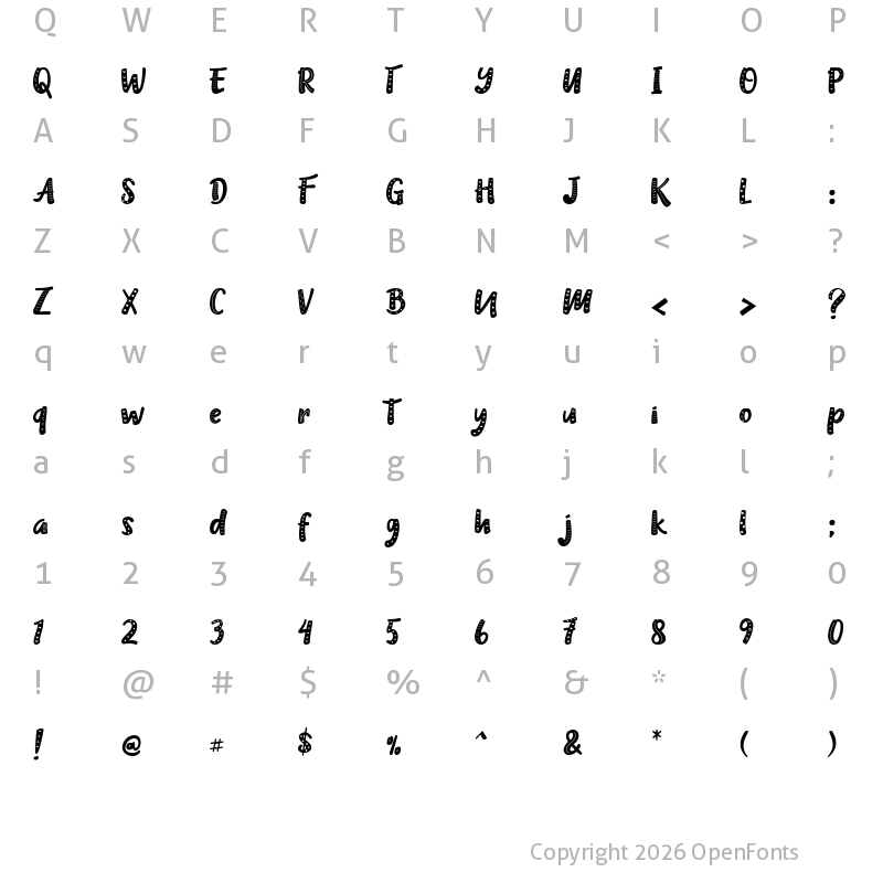 Character Map of Heilig Regular
