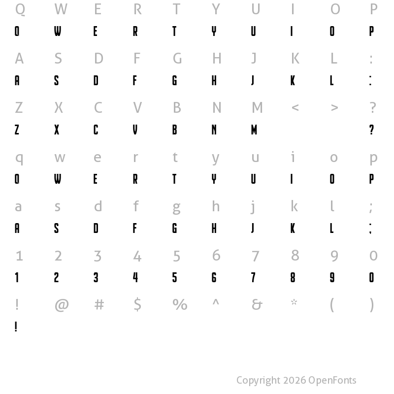 Character Map of Heinrich Regular