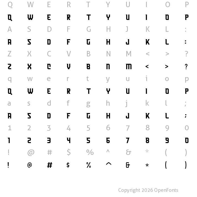 Character Map of Heist Regular