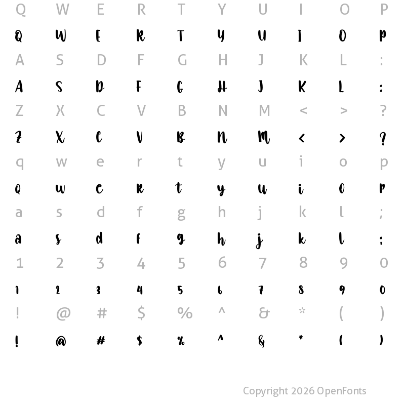 Character Map of Hello Babies Regular