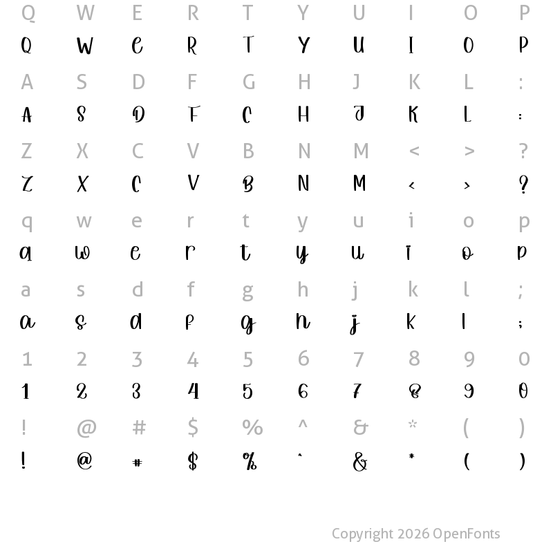 Character Map of Hello Pastel Regular