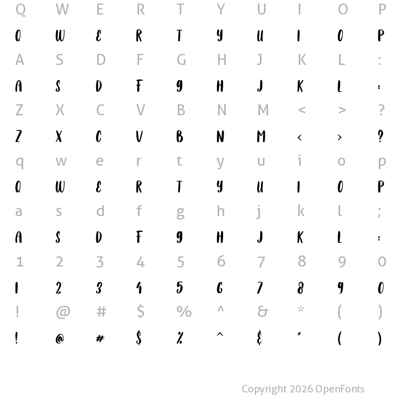 Character Map of Hello Penguin Regular