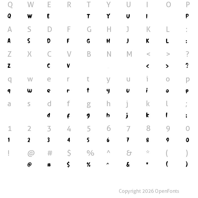 Character Map of Hellobay Regular