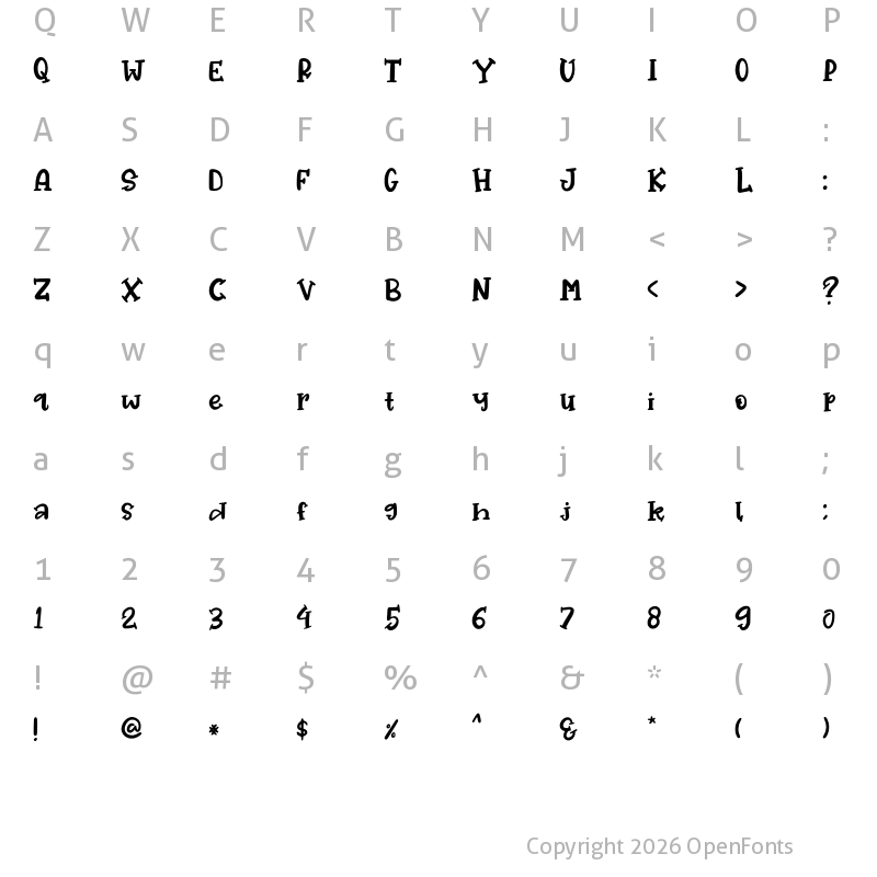 Character Map of HELLOBOLA Regular