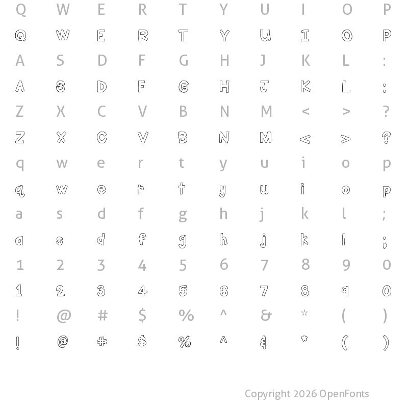 Character Map of HelloFirstieBig Medium